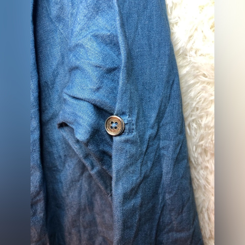 Blue Polo Collar Cuffed Sleeve Dress/Cover up size 6 NWOT - Picture 10 of 12